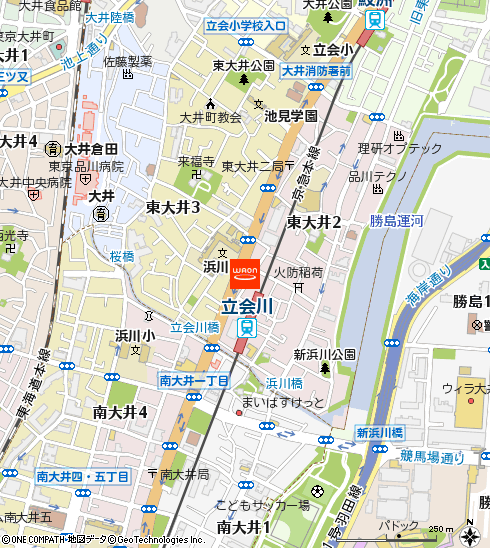 まいばすけっと立会川駅北店付近の地図